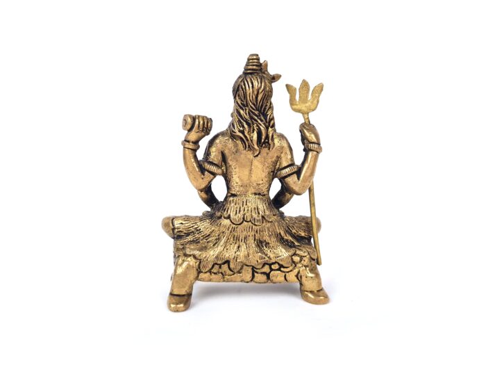 20250927_114935 Estátua do Deus Shiva em lótus com tridente removível em brass 9cm