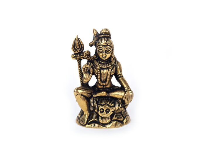 20250927_115018 Estátua do Deus Shiva em lótus com tridente removível em brass 8m