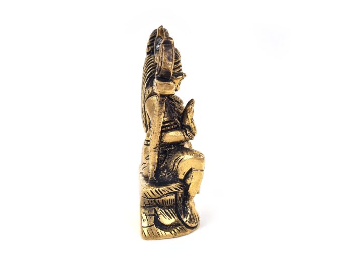 20250927_115028 Estátua do Deus Shiva em lótus com tridente removível em brass 8cm