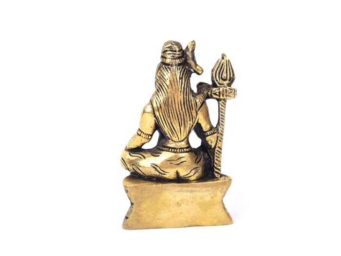 20250927_115031 Estátua do Deus Shiva em lótus com tridente removível em brass 8cm