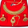 Conjunto completo de semi joia indiana para festas Temple Jewellery