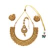Conjunto completo de semi joia indiana para festas Temple Jewellery