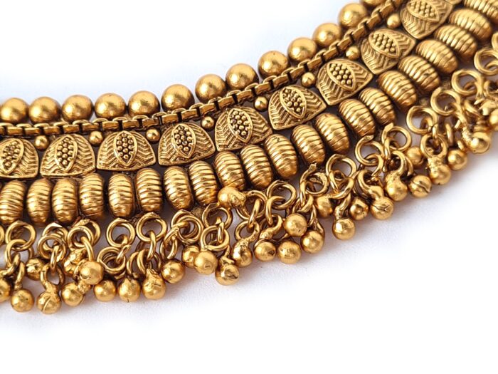 Conjunto completo de semi joia indiana para festas Temple Jewellery