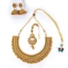Conjunto completo de semi joia indiana para festas Temple Jewellery