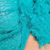Dupatta verde com fios bordados de lantejoulas