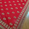 Saree Vermelho Bordado com Fios Dourados e Pedrarias com dupatta inclusa