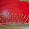 Saree Vermelho Bordado com Fios Dourados e Pedrarias com dupatta inclusa