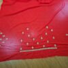 Saree Vermelho Bordado com Fios Dourados e Pedrarias com dupatta inclusa
