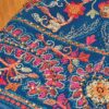 Saree Kashmiri Aari Work Bordado à Mão com Fios de Seda Coloridos