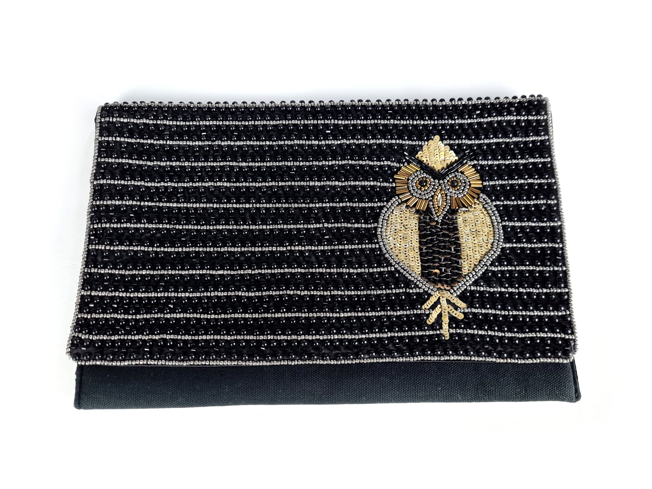 Bolsa indiana clutch carteira toda bordada com design de Coruja