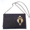 Bolsa indiana clutch carteira toda bordada com design de Coruja