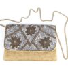 20251013_154012 Bolsa indiana clutch carteira tecido com bordados florais bege e metalizados