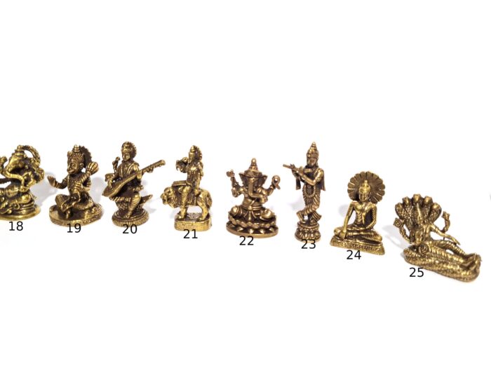 Miniaturas de Deidades Hindus em bronze 3x2cm