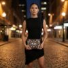 Bolsa indiana clutch carteira toda bordada com design Olho Grego