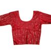Choli para usar com Saree vermelha com lantejoulas douradas G