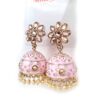 20250927_123927 Brinco indiano Meenakari Jhumka sino floral rosa claro esmaltado