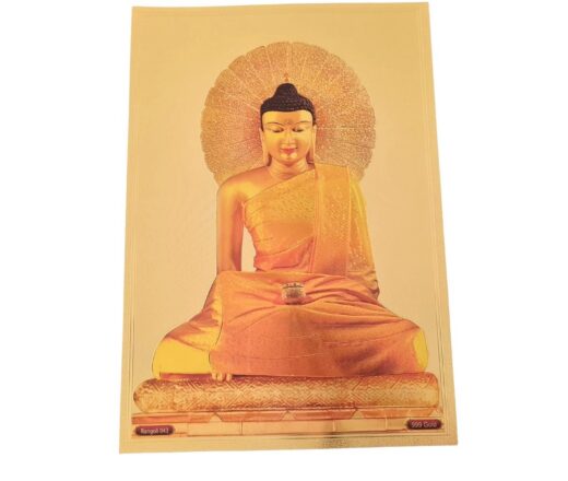 Folha laminada dourada para decorar Buda minimalista