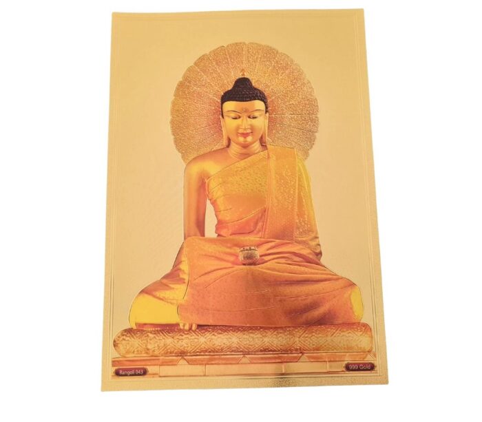 Folha laminada dourada para decorar Buda minimalista