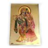 Folha laminada dourada decorativa Krishna e sua consorte Radha