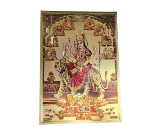 Folha laminada dourada para decorar Deusa Durga (Navadurga) e suas 9 formas