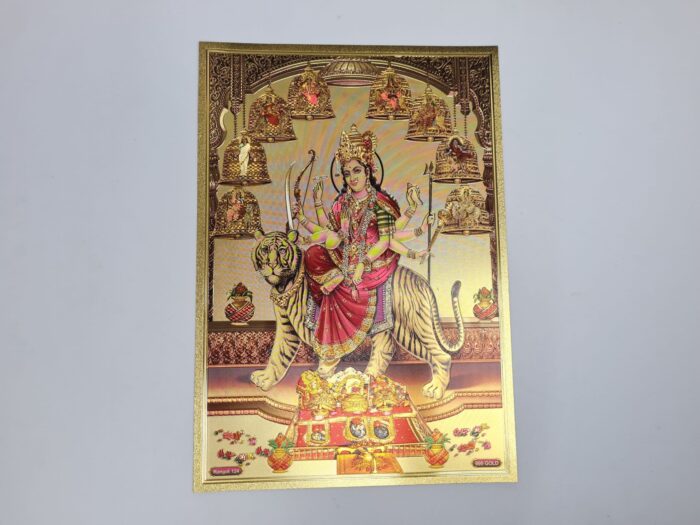 Lâm ina decorativa de Durga e suas 9 formas (Navadurga)