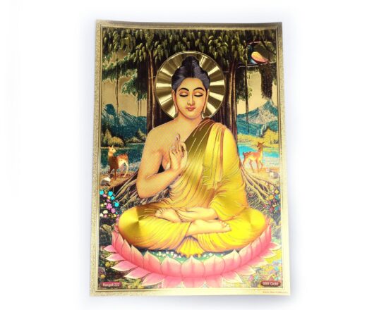 Folha laminada dourada para decorar Buda sobre Flor de Lótus