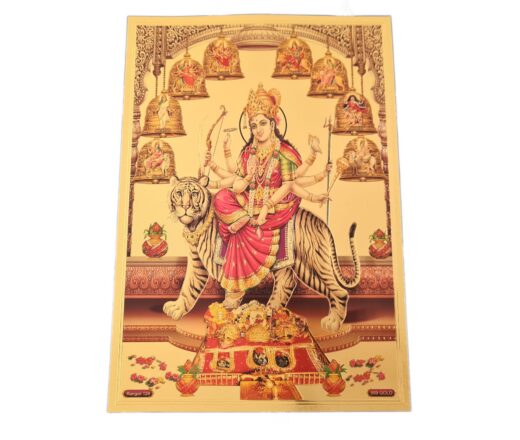 Folha laminada dourada para decorar Deusa Durga (Navadurga) e suas 9 formas