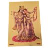 Folha laminada dourada decorativa Radha e Krishna dançando
