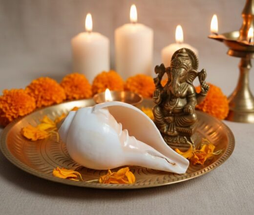 shanka-natural-buzio-vishnu-pooja-india Shankha instrumento musical tradicional indiano 11cm