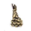 Estátua da Deusa Saraswati Fine Art em metal dourado 10cm