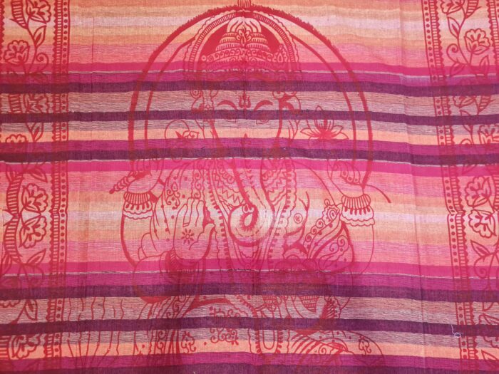 20251226_132725 Panô indiano algodão estampa de Ganesha (215 cm x 140 cm) tons quentes