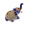 Elefante de metal esmaltado com técnica cloisonné azul com pérolas e pedras