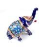 Elefante de metal esmaltado com técnica cloisonné azul claro e color 9cm
