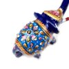 Elefante de metal esmaltado com técnica cloisonné azul claro e color 9cm