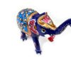 Elefante de metal esmaltado com técnica cloisonné azul claro e color 9cm