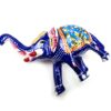 Elefante de metal esmaltado com técnica cloisonné azul claro e color 9cm