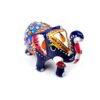Elefante de metal esmaltado azul e color com técnica cloisonné 7cm