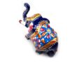 Elefante de metal esmaltado azul e color com técnica cloisonné 7cm