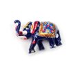 Elefante de metal esmaltado azul e color com técnica cloisonné 7cm
