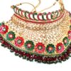Conjunto Bridal Acessórios completos Indiano Luxo Maharani Gold 7 Peças
