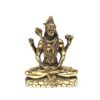 Estátua do Deus Shiva em lótus com tridente removível Fine Art em brass 15m