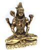 Estátua do Deus Shiva em lótus com tridente removível Fine Art em brass 15m