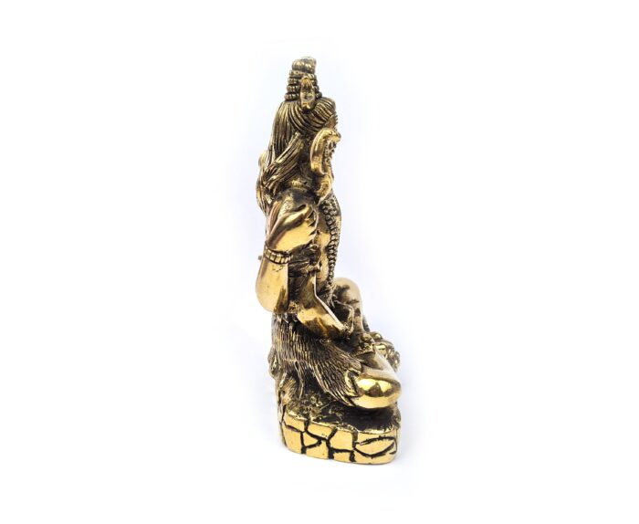 Estátua do Deus Shiva em lótus com tridente removível Fine Art em brass 15m
