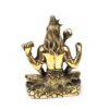 Estátua do Deus Shiva em lótus com tridente removível Fine Art em brass 15m