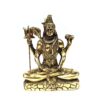 Estátua do Deus Shiva em lótus com tridente removível Fine Art em brass 15m