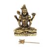 Estátua do Deus Shiva em lótus com tridente removível Fine Art em brass 15m