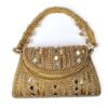 Bolsa Lakshmi Devi luxuosa e dourada toda bordada para festas