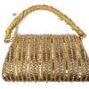 Bolsa Lakshmi Devi luxuosa e dourada toda bordada para festas