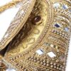 Bolsa Lakshmi Devi luxuosa e dourada toda bordada para festas
