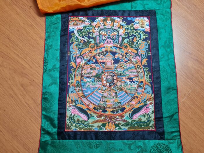 Thangka budista Bhavachakra - Roda da Vida Tradicional